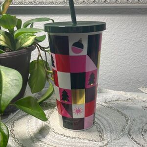 Kate Spade “Joy” Tumbler with Straw